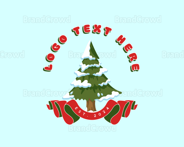 Winter Christmas Tree Logo