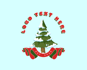 Winter Christmas Tree Logo