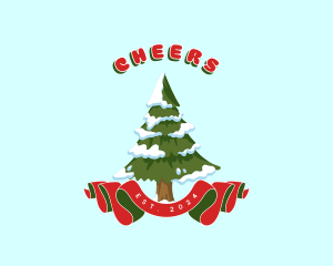 Winter Christmas Tree Logo