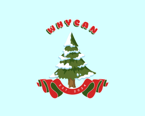 Winter Christmas Tree Logo