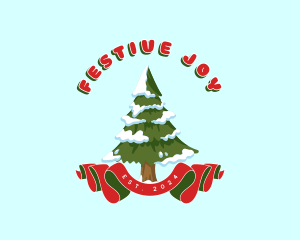 Christmas - Winter Christmas Tree logo design