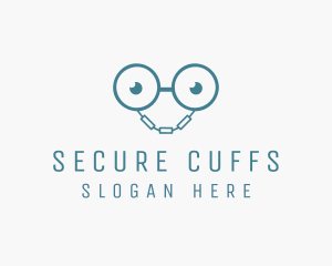 Handcuff Geek Eyeglasses logo design