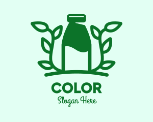 Vegan - Organic Plant Milk logo design