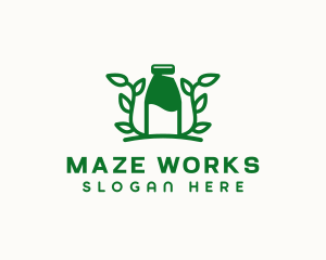 Organic Plant Milk logo design