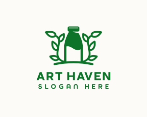 Organic Plant Milk logo design