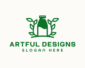 Organic Plant Milk logo design