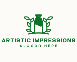 Organic Plant Milk logo design