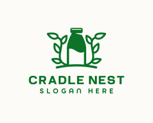 Organic Plant Milk logo design