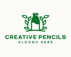 Organic Plant Milk logo design