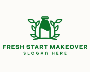 Organic Plant Milk logo design