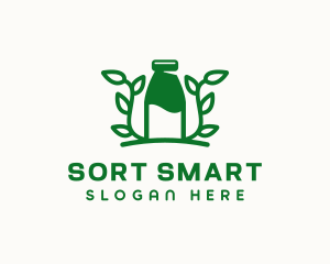 Organic Plant Milk logo design