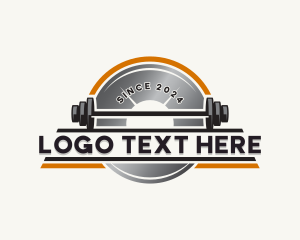 Athletic - Barbell Fitness Gym logo design