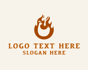 Barbecue - Chicken BBQ Flame logo design