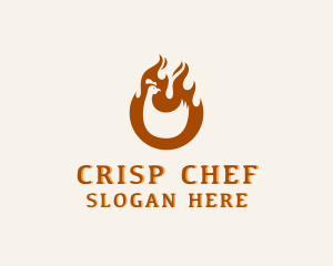 Chicken BBQ Flame logo design