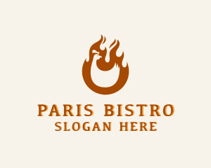 Chicken BBQ Flame logo design