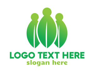 People - Green Leaf People logo design