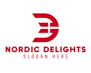 Danish - Denmark Flag Letter D logo design