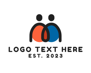 Minimalist - Human Couple Letter M logo design