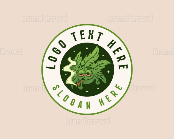 Smoking Marijuana Cartoon Logo