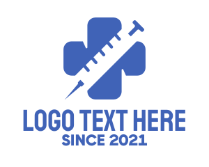 Cross - Medical Hypodermic Needle logo design