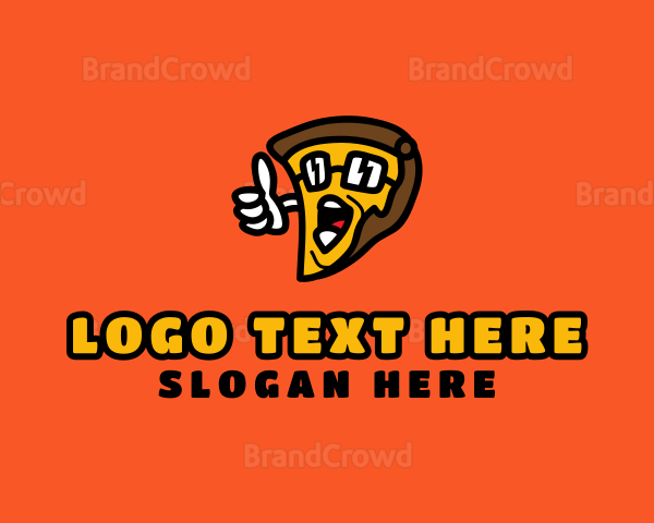 Cool Pizza Cartoon Logo