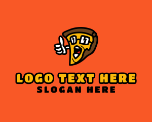 Lunch - Cool Pizza Cartoon logo design