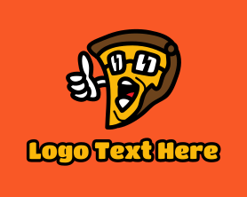 Pizza Delivery - Cool Pizza Cartoon logo design