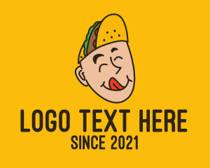 Hungry - Mexican Taco Head logo design