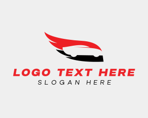 Transportation - Flaming Wing Race Car logo design