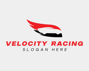 Flaming Wing Race Car logo design