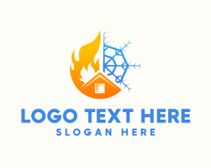 Heat - Fire House Snowflakes logo design