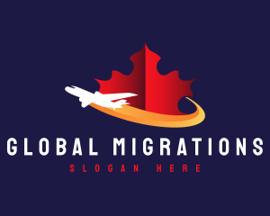 Immigration - Maple Leaf Canada Trip logo design