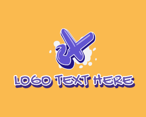 Vibrant - Blockbuster Graffiti Letter X logo design
