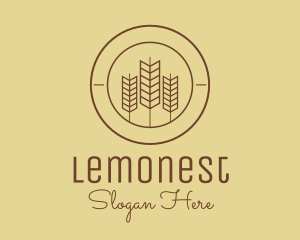Brown - Wheat Farmer Badge logo design