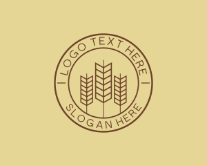 Farming - Wheat Farmer Badge logo design