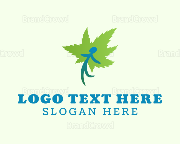 Green Marijuana Man Logo