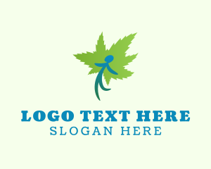 Happy - Green Marijuana Man logo design