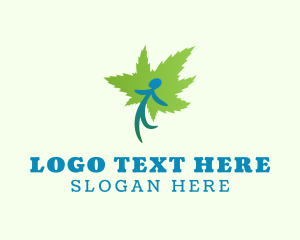 Healthcare - Green Marijuana Man logo design