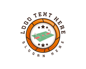 Basketball League Court Logo