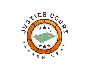 Court - Basketball League Court logo design