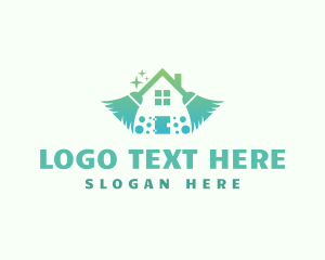 Housekeeping - Broom Sweep Cleaning logo design