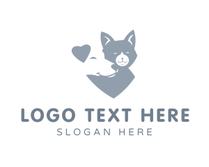 Adorable - Heart Dog Cat logo design