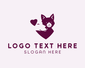 Heart Dog Cat logo design