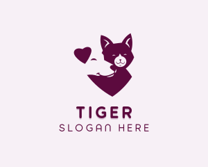 Heart Dog Cat Logo