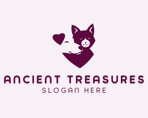 Heart Dog Cat logo design