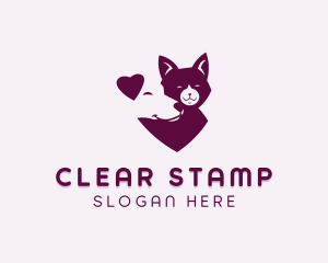 Heart Dog Cat logo design