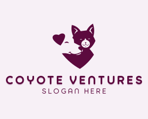 Heart Dog Cat logo design