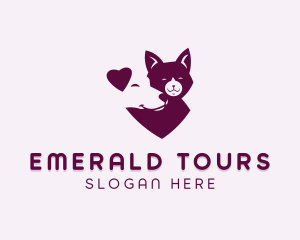 Heart Dog Cat logo design