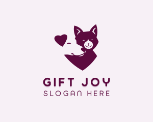 Heart Dog Cat logo design