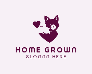 Domestic - Heart Dog Cat logo design